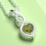 alexandrite heart necklaces on white gold
