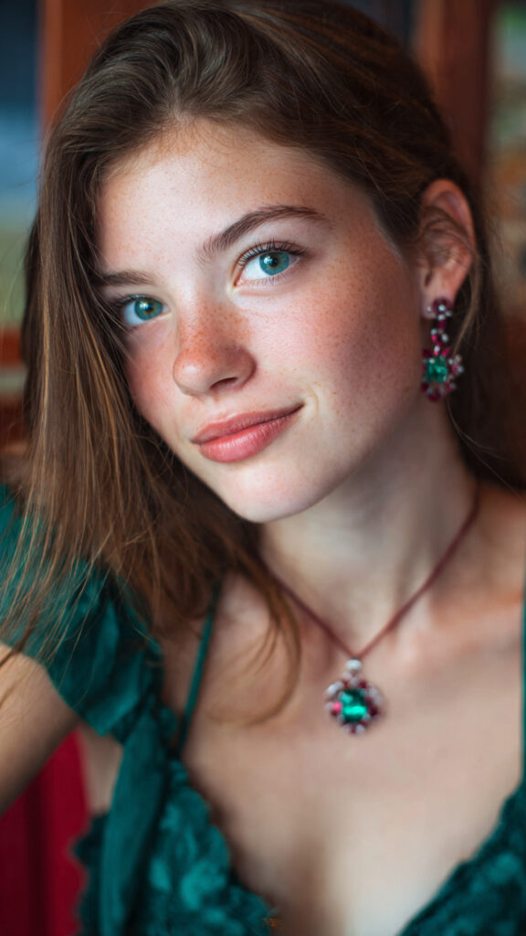 Girl wearing Panna with Ruby together