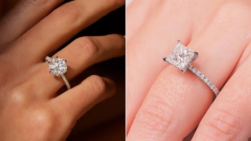 solitaire and squarewomen's diamond rings examples of