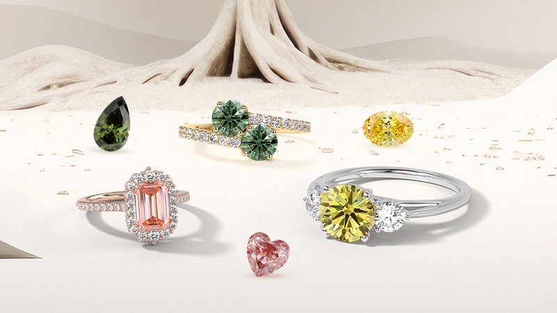 3 example of Lab grown diamond ring