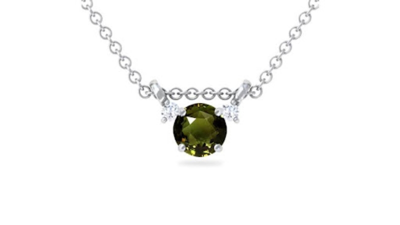 Alexandrite necklace with double hangers