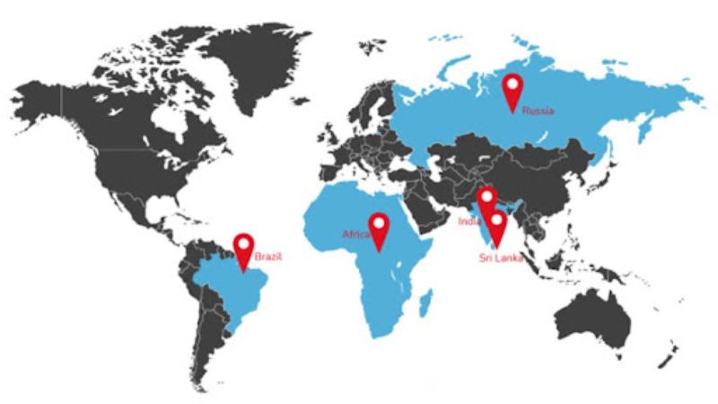 Most common location where Alexandrite is mined