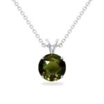 Alexandrite necklace round single stone