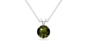 Alexandrite necklace round single stone