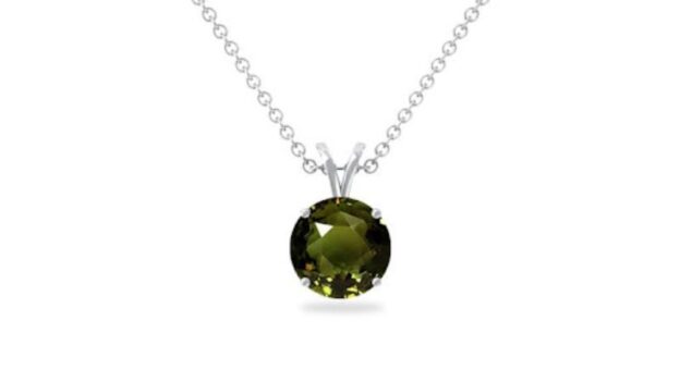 Alexandrite necklace round single stone