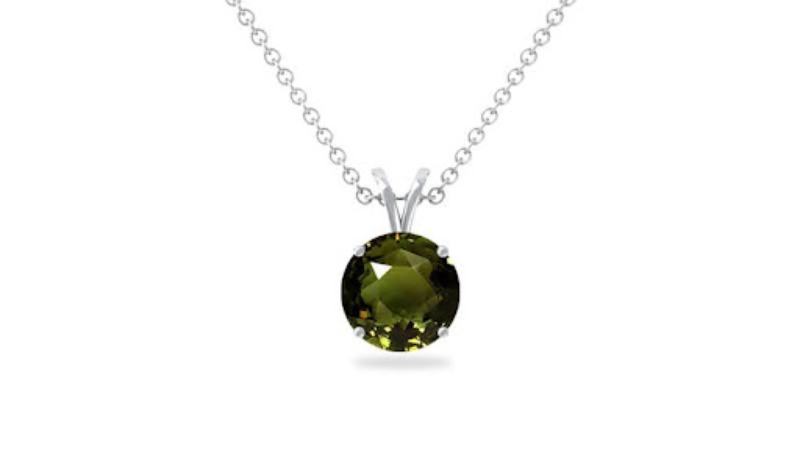 Alexandrite necklace round single stone