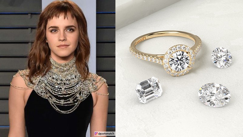 Emma Watson wearing Lab grown diamond rings