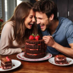 affordable anniversary gifts online couple eating cake