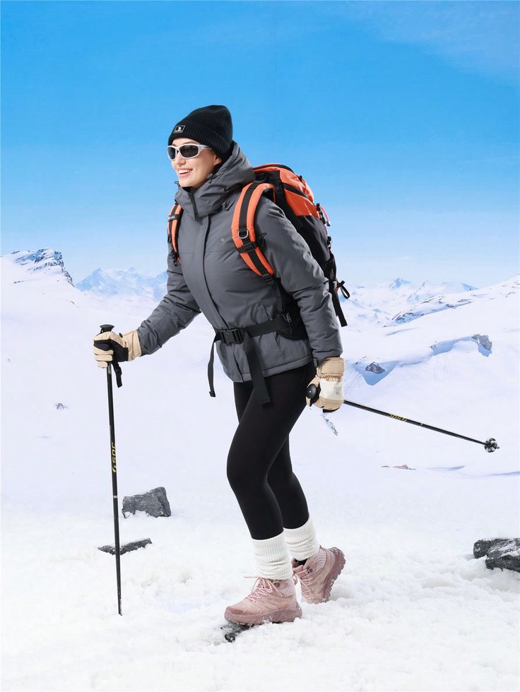 Ski Jacket: Moncler Snow Luxe Women's Ski Jacket.