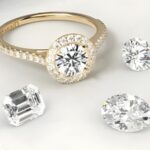 loose lab grown diamonds surrounding diamond ring