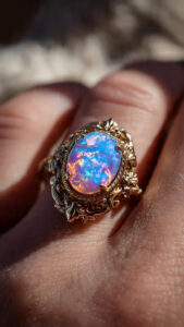 Opal stone ring