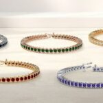 tennis bracelets on white background