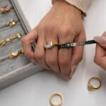 hand with Ring Sizer and multiple rings