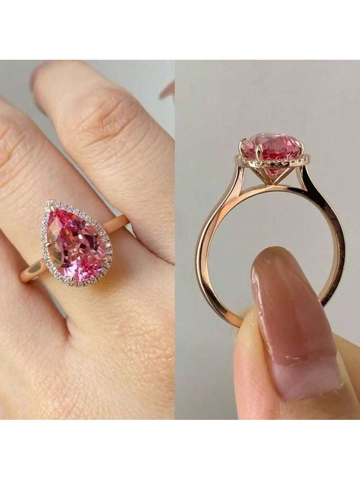 Small Pink Diamond Rings