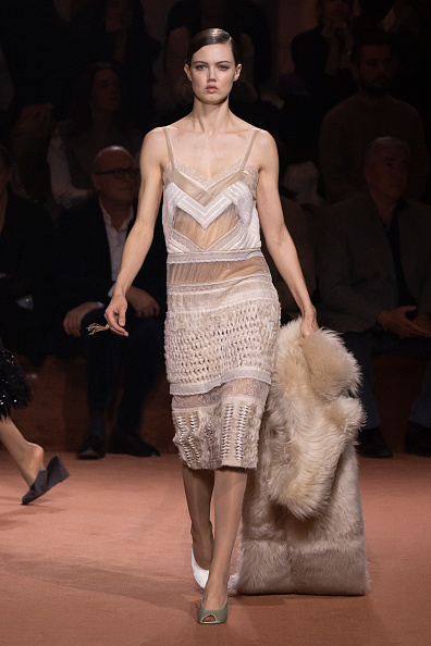 Model Lindsey Wixson walks the runway for the Fendi Fall/Winter 2025 show at Milan Fashion Week on February 26, 2025, in Milan, Italy.