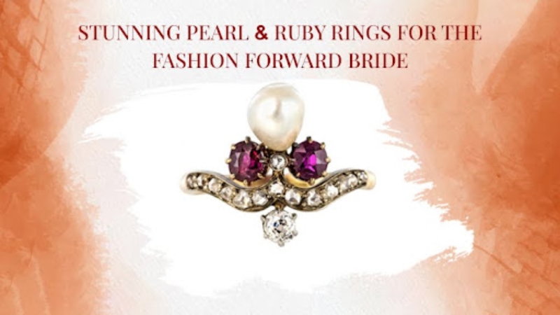 pearl and ruby stone ring