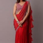 ready to wear sarees red