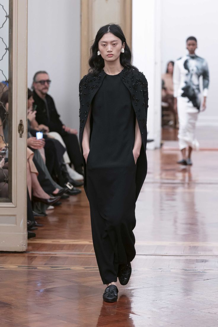 Vivienne Rohner appears in the Alberta Ferretti Fall/Winter 2025/2026 “Progressive Romantics” collection.