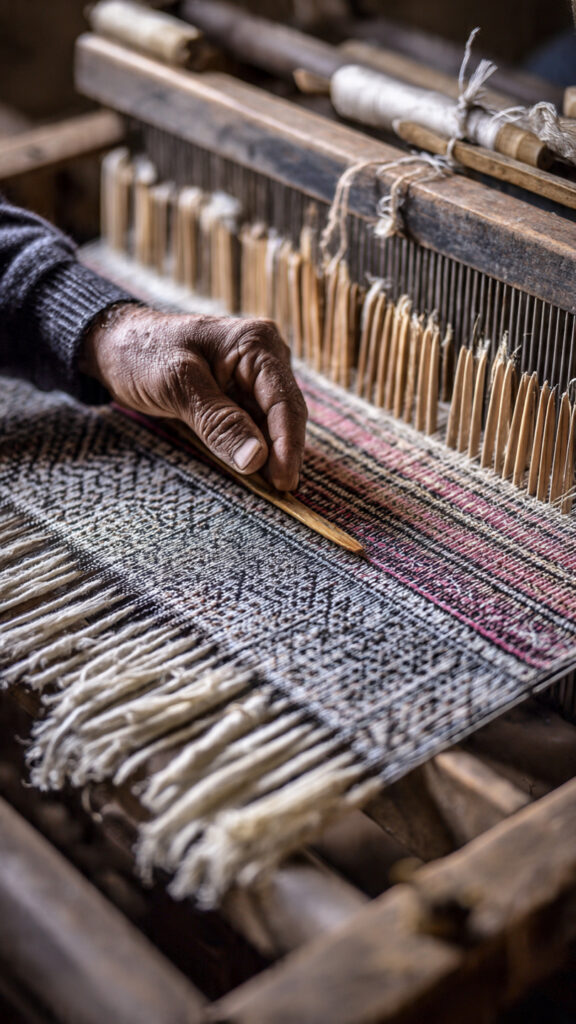 Handloom producing Handloom fabric