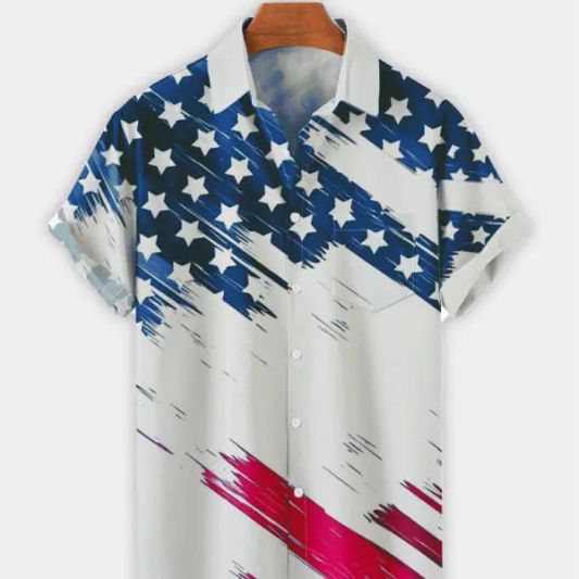 Men’s short sleeve t shirts American Flag componenents 