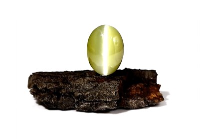 Cat’s Eye Stone in bark background