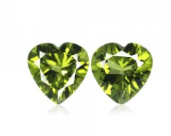 heart shaped Peridot stones