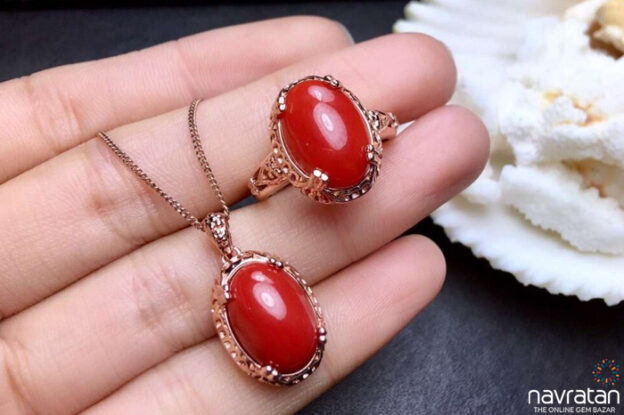 Red Coral stone earrings