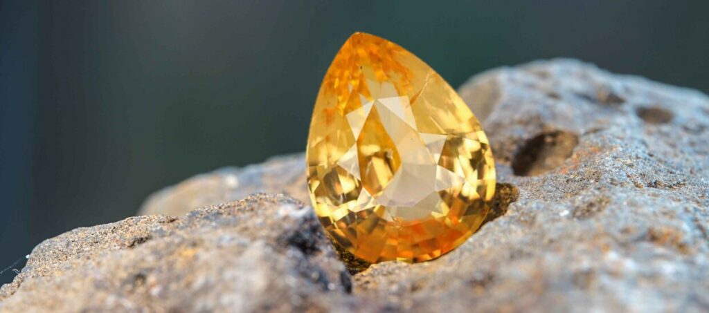 tear drop Yellow Sapphire
