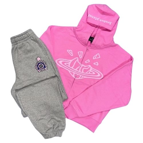 Broken Planet Candy Pink Zip Up Tracksuit