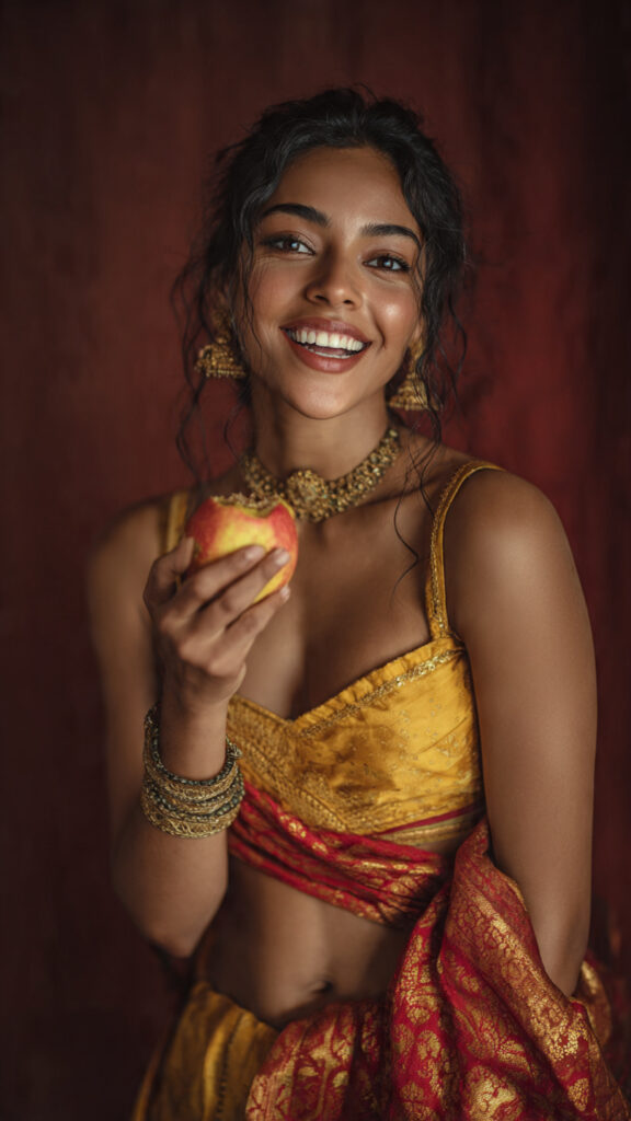 Healthy model eating good food