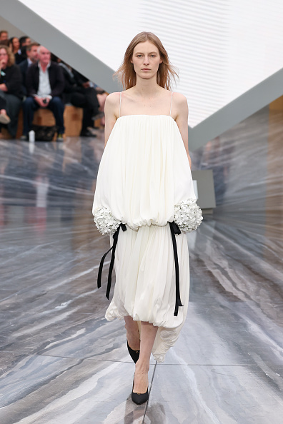 A model walks down the Christian Dior Womenswear Spring/Summer 2026 ready-to-wear collection on the third day of Paris Fashion Week