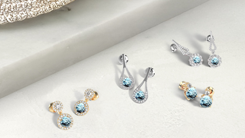 various Aquamarine earrings