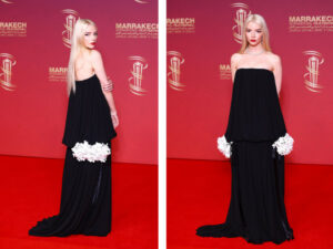 Anya Taylor-Joy Rocks Custom Dior Pleated Dress at 2025 Marrakech Film Festival