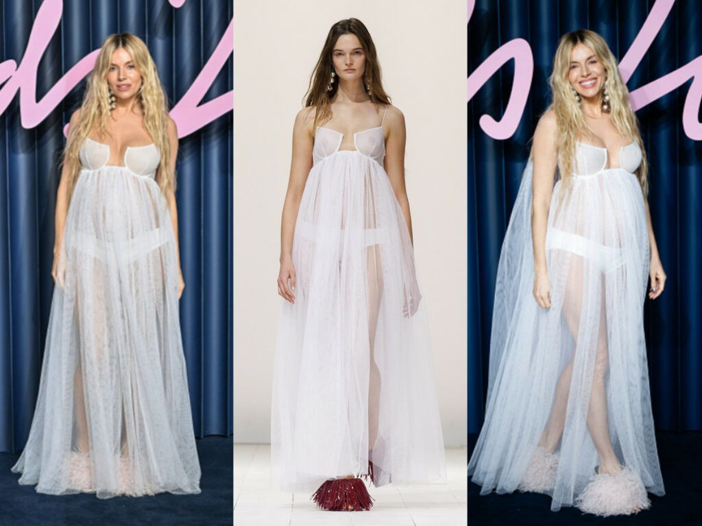 Sienna Miller Steals the Spotlight in a Givenchy Cutaway Sheer Net Dress at the 2025 Fashion Awards!