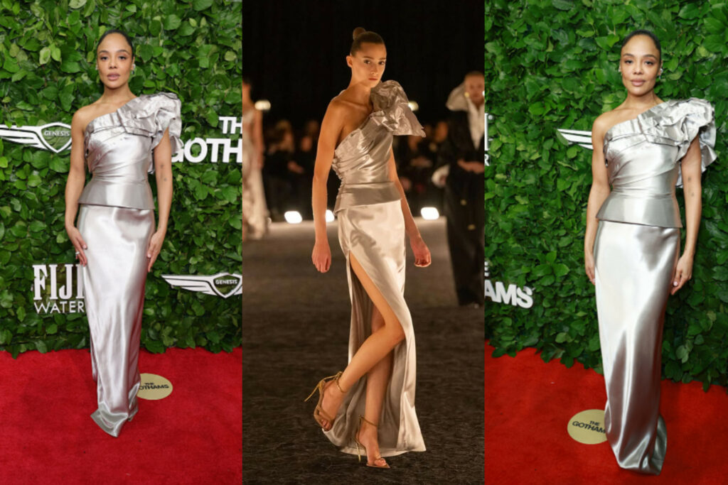 Tessa Thompson Wows in Schiaparelli Bias-Cut Gown at the 2025 Gotham Film Awards