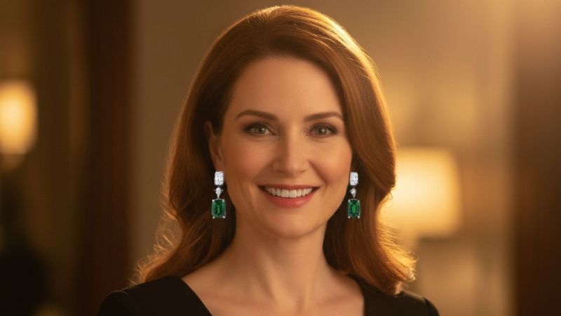 Woman wearing Tsavorite Earrings