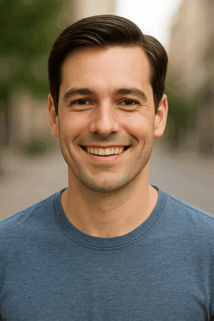 man wearing hair pieces for men