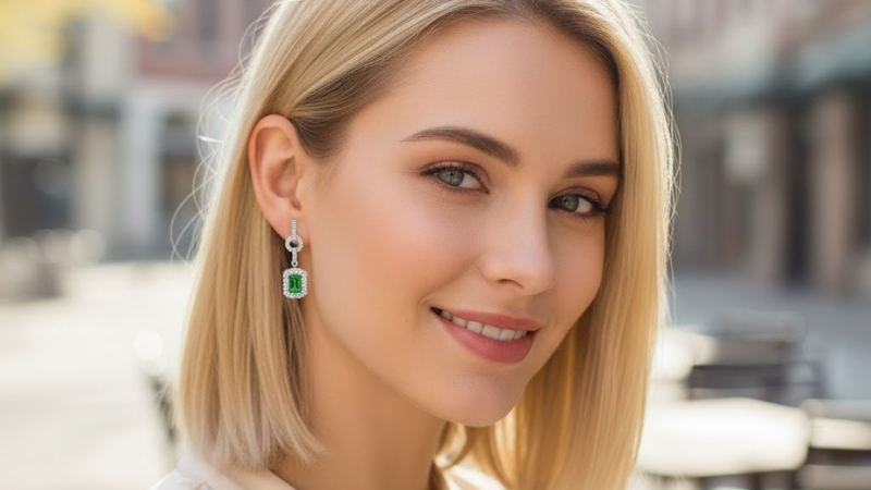 emerald gemstones earrings