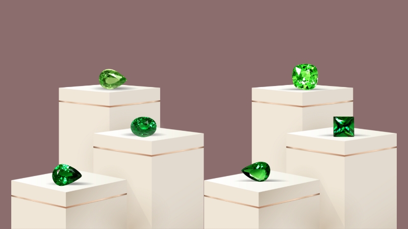Tsavorite garnets stones