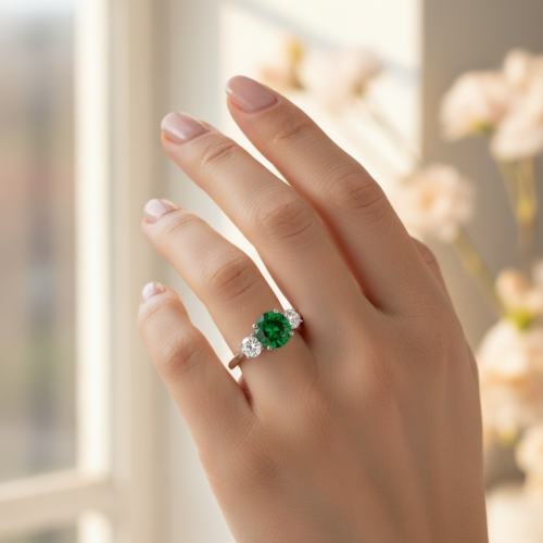 Tsavorite garnets ring