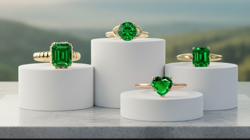Solitaire Emerald Rings