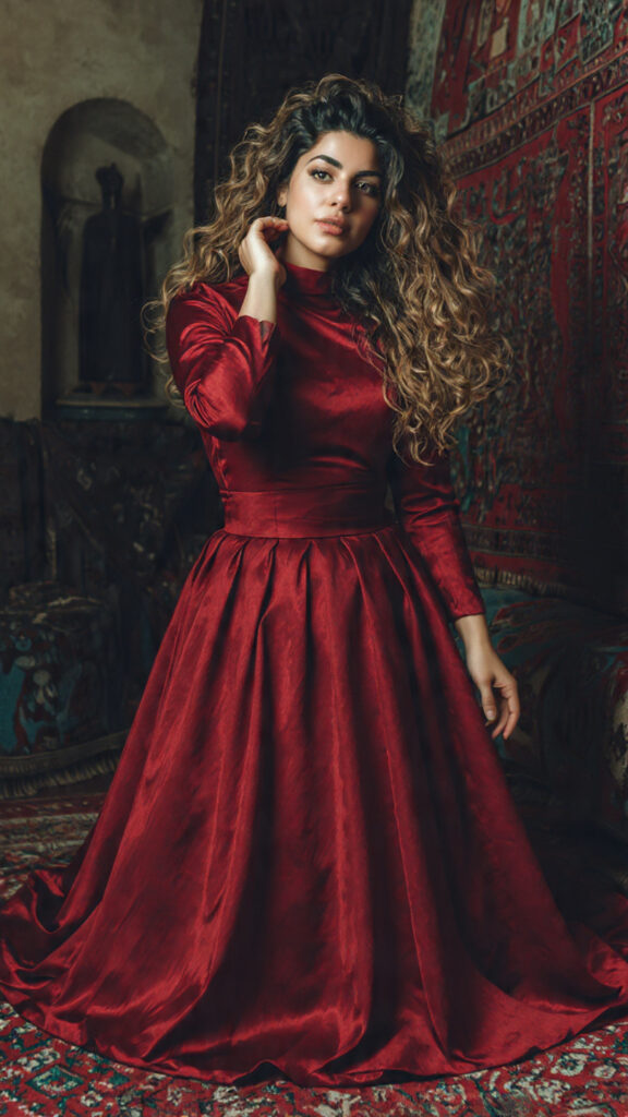 Maroon Party dresses with sleeves