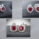various examples of Ruby stud earrings