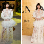 Dakota Johnson at the 2025 Red Sea International Film Festival in a bespoke black cutout dress by Alessandra Rich