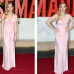 Amanda Seyfried Dazzles in Custom Versace Ruched Gown at "The Housemaid" NYC Screening