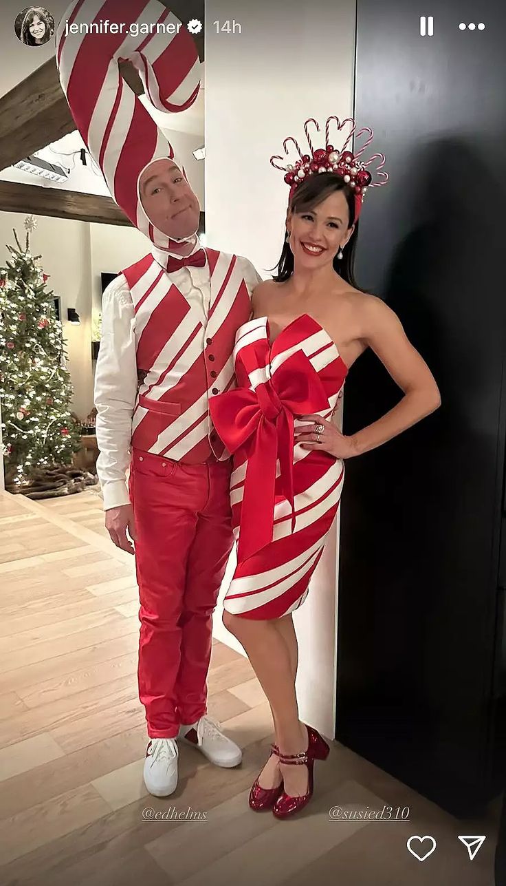 Rhinemann Candy Cane Outfit in Red Knit Sweater