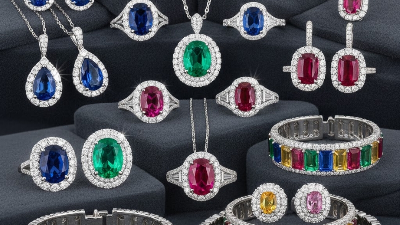 Custom Jewelry in Sapphire, Emerald, or Ruby